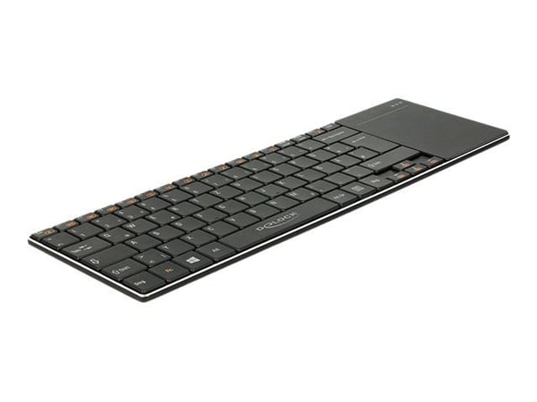 Delock Smart TV - Tastatur - med styreplate - trådløs - 2.4 GHz - Tysk - svart - løsvekt