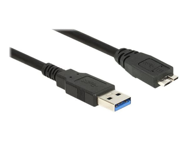 Delock - USB-kabel - USB-type A (hann) til Micro-USB Type B (hann) - USB 3.0 - 1 m - svart