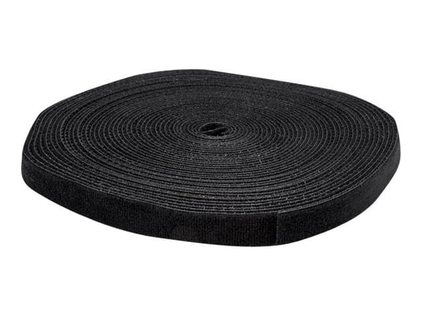 StarTech.com 50ft. Hook and Loop Roll - Cut-to-Size Reusable Cable Ties - Bulk Industrial Wire Fastener Tape - Adjustable Fabric Wraps - Black (HKL...
