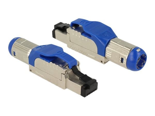 DeLOCK 86487, RJ-45, Sininen, Hopea, Sinkki, Cat8, S/UTP (STP), Kupari