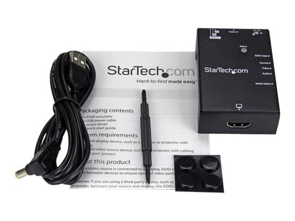 StarTech EDID Emulator for HDMI Displays - Copy Extended Display Identification Data - 1080p (VSEDIDHD) - EDID-leser/skriver - HDMI - svart