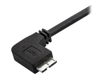 StarTech 1m 3 ft Slim Micro USB 3.0 Cable M/M - Left-Angle Micro-USB - USB 3.0 A to Micro B - Angled Micro USB - USB 3.1 Gen 1 (5Gbps) (USB3AU1MLS)...