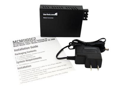 Startech 10/100 Multi Mode Fiber Ethernet Media Converter SC 2 km - Fibermedieomformer - 100Mb LAN - 10Base-T, 100Base-FX, 100Base-TX - RJ-45 / SC ...