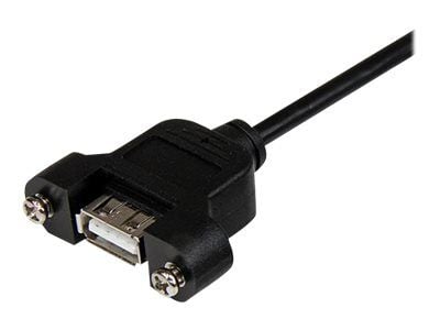 StarTech 3 ft Panel Mount USB Cable A to A F/M - Panel Mount USB Extension USB A-Female to A-Male Adapter Cable 3ft - USB-A (F) Port (USBPNLAFAM3) ...