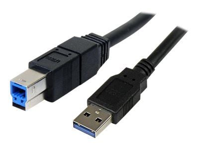 StarTech 3m Black SuperSpeed USB 3.0 Cable A to B M/M - USB-kabel - USB Type B (hann) til USB-type A (hann) - USB 3.0 - 3 m - formstøpt - svart