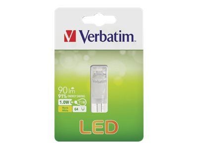 Verbatim - LED-lyspære - form: kapsel - G4 - 1 W (ekvivalent 11 W) - klasse A++ - varmt hvitt lys - 2700 K