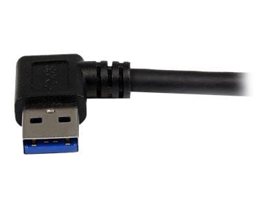 StarTech 1m Black SuperSpeed USB 3.0 Cable - Right Angle A to B - 3 ft USB 3 Cable - Right Angle USB 3.0 A (M) to USB 3.0 B (M) (USB3SAB1MRA) - USB...