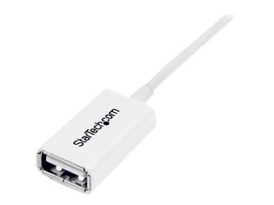StarTech.com 3m USB2.0 m/f, 3 m, USB A, USB A, USB 2.0, Uros/naaras, Valkoinen