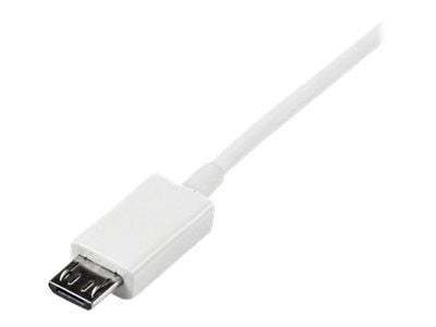 StarTech 2m White Micro USB Cable Cord - A to Micro B - Micro USB Charging Data Cable - USB 2.0 - 1x USB A Male, 1x USB Micro B Male (USBPAUB2MW) -...
