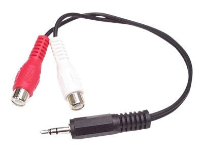 StarTech.com 6in Stereo Audio Y-kaapeli - 3,5 mm uros 2x RCA naaras - kuulokeliitäntä RCA - tietokone / MP3 Stereo 1x Mini-Jack 2x RCA (MUMFRCA) - ...