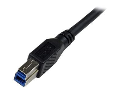 StarTech 1m Black SuperSpeed USB 3.0 Cable - Right Angle A to B - 3 ft USB 3 Cable - Right Angle USB 3.0 A (M) to USB 3.0 B (M) (USB3SAB1MRA) - USB...