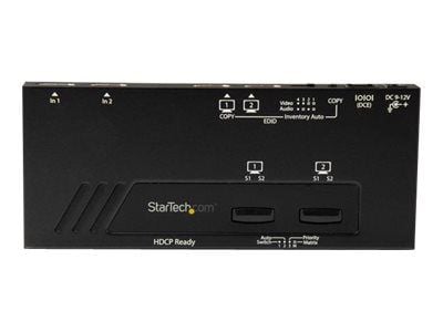 Startech 2x2 HDMI Matrix Switcher - 4K UltraHD HDMI Switch with Fast Switching, Auto-Sensing and Serial Control (VS222HD4K) - Video/audio switch - ...