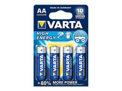 Varta High Energy AA, Kertakäyttöinen akku, AA, Alkali, 1,5 V, 4 kpl, Sininen, Hopea