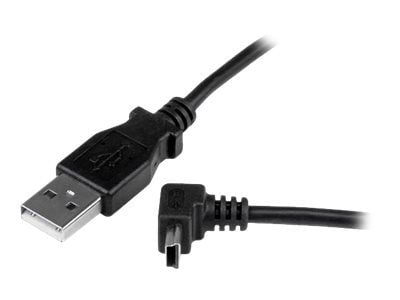 StarTech 1m Mini USB Cable Cord - A to Up Angle Mini B - Up Angled Mini USB Cable - 1x USB A (M), 1x USB Mini B (M) - Black (USBAMB1MU) - USB-kabel...
