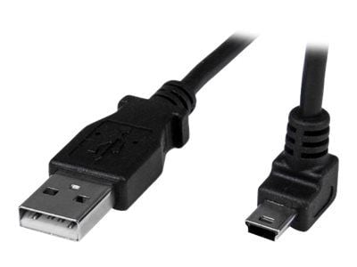 StarTech 1m Mini USB Cable Cord - A to Up Angle Mini B - Up Angled Mini USB Cable - 1x USB A (M), 1x USB Mini B (M) - Black (USBAMB1MU) - USB-kabel...