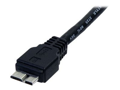 StarTech 0,5 m svart SuperSpeed USB 3.0-kabel A till Micro B – M/M - USB-kabel - Micro-USB typ B (hane) till USB typ A (hane) - USB 3.0 - 50 cm - f...