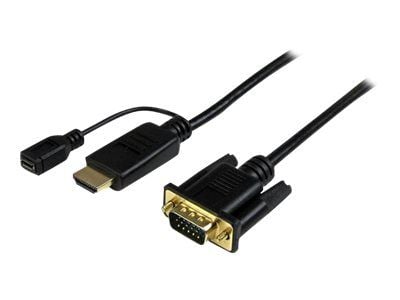 Startech HDMI to VGA Cable - 3 ft / 1m - 1080p - 1920 x 1200 - Active HDMI Cable - Monitor Cable - Computer Cable (HD2VGAMM3) - Adapterkabel - HDMI...