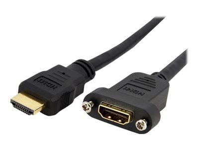 Startech 3ft HDMI Female to Male Adapter, 4K High Speed Panel Mount HDMI Cable, 4K 30Hz UHD HDMI, 10.2 Gbps Bandwdith, 4K HDMI 1.4 Video, HDCP 1.4,...