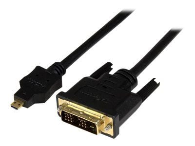Startech 1m Micro HDMI to DVI-D Cable - M/M - Video cable - HDMI / DVI - DVI-D (M) to micro HDMI (M) - 3.3 ft - shielded - black - HDDDVIMM1M - Ada...
