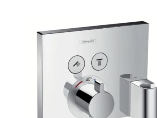 hansGrohe ShowerSelect termostat med 2 udtag og integreret bruserholder og slangeudtag