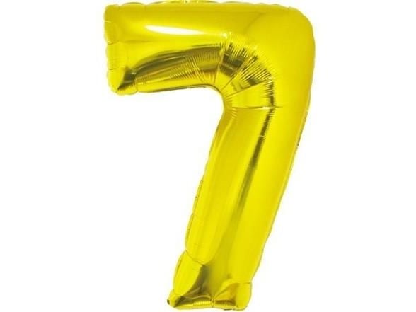 GoDan Folieballong nummer "7", gull, 85 cm