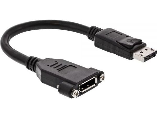 INLINE - DisplayPort-sovitin - DisplayPort (M) - DisplayPort (W) - 20 cm - 4K-tuki - Musta