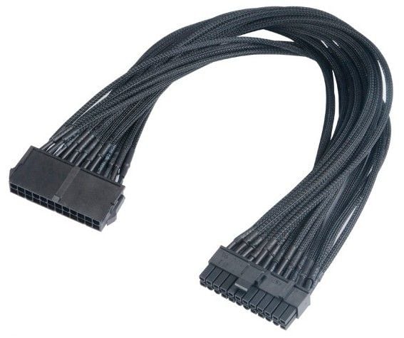 Akasa - Strømforlengelseskabel - 24-pins ATX (hann) til 24-pins ATX (hunn) - 40 cm - maskesvart