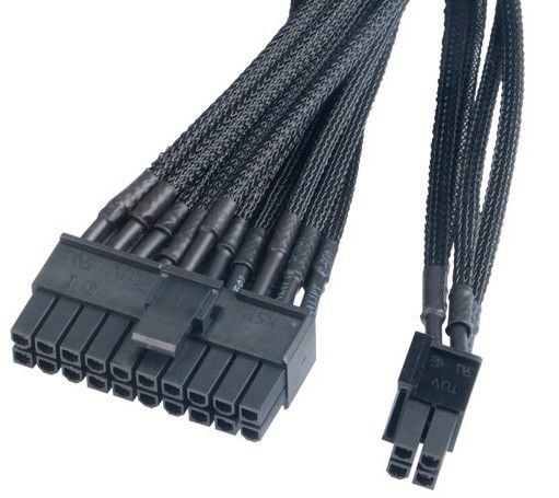 Akasa - Strømforlengelseskabel - 24-pins ATX (hann) til 24-pins ATX (hunn) - 40 cm - maskesvart