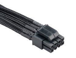 Akasa Flexa P8, 0,4 m, 8-pin(4+4) EPS12V, Hankjønn, Hunkjønn, Sort
