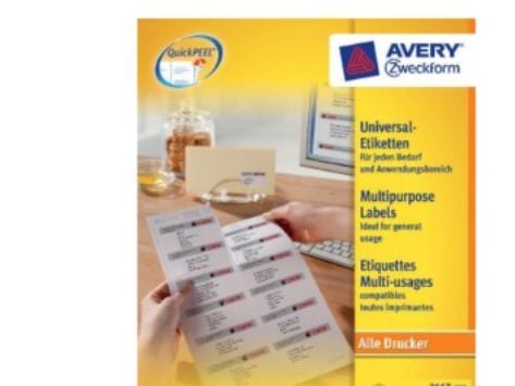 Avery Zweckform Universal - Papir - permanent klebemiddel - hvit - 48,5 x 16,9 mm 12800 etikett(r) (200 ark x 64) etiketter