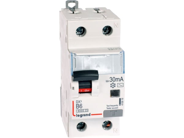 Legrand Residual current circuit breaker 2P 6A B 0.03A type AC P312 - 410918