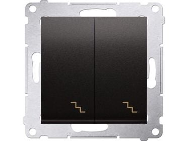 Kontakt-Simon DW6/2L.01/48, Anthracit, Plast, IP20, IP44, 250 V, 10 A, 75 mm