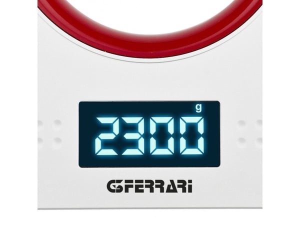G3 Ferrari G20071, Elektronisk köksvåg, 5 kg, 1 g, Röd, Vit, Bänkdiskmaskin, Rektangel
