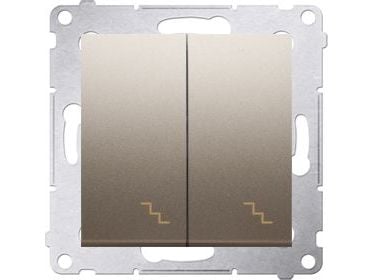 Contact-Simon DW6/2L.01/44, muovi, kultainen, IP20, IP44, 250 V, 10 A, 75 mm