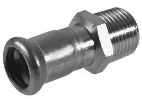 KAN-therm presskobling 15 x 1/2" utvendig gjenger rustfritt stål - 6190580