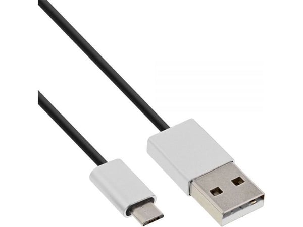 InLine 31750I, 5 m, USB A, Micro-USB B, USB 2.0, Hankjønn/hankjønn, Svart