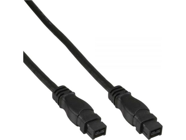 InLine FireWire M-M 1.8m, musta, 1,8 m, 9-p, 9-p, Uros/uros, 1 kpl