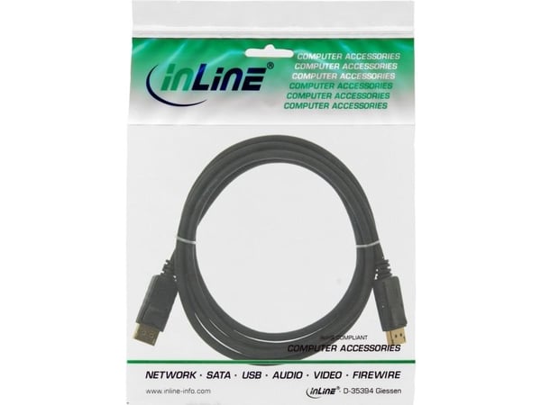 InLine 17133P, 0,3 m, DisplayPort, DisplayPort, Uros, Uros, 3840 x 2160 pikseliä