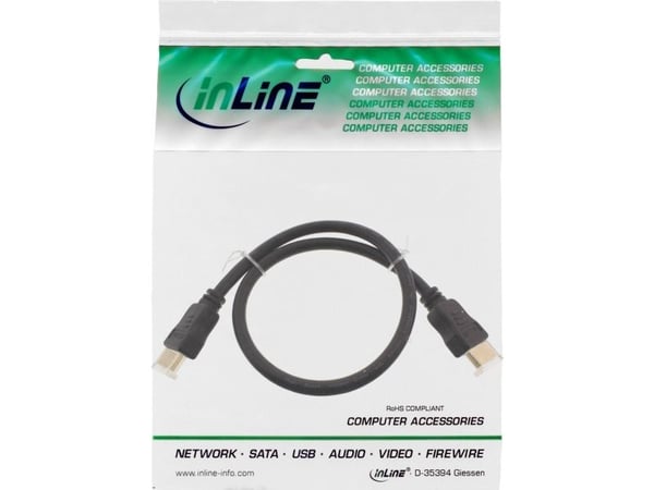 InLine 17507P, 7,5 m, HDMI-tyyppi A (vakio), HDMI-tyyppi A (vakio), 3D, Äänen paluukanava (ARC), Musta