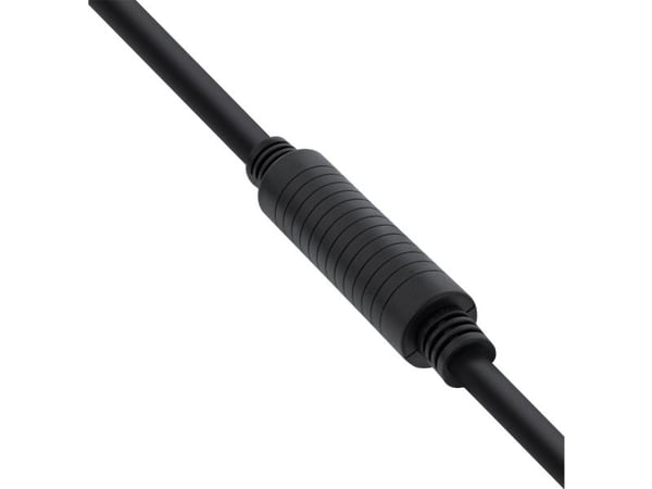 InLine High Speed - HDMI-kabel med Ethernet - HDMI hann til HDMI hann - 20,0 m - trippel isolasjon - svart - formet, 4K-støtte, aktiv (17520B)