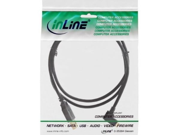 InLine 31715T, 1,5 m, USB A, Micro-USB B, USB 2.0, Hankjønn/hankjønn, Svart