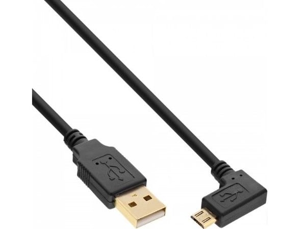 InLine 31720T, 2 m, USB A, Micro-USB B, USB 2.0, Hankjønn/hankjønn, Svart