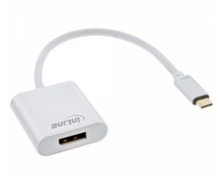 InLine 64102S, 0,2 m, USB Type-C, DisplayPort, Hanstik, Hunstik, Guld