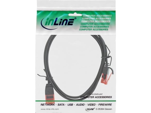 InLine 71200S, 10 m, Cat6, U/UTP (UTP), RJ-45, RJ-45, Svart
