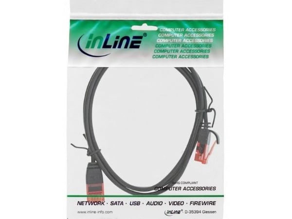 InLine 71211S, 1 m, Cat6, U/UTP (UTP), RJ-45, RJ-45, Svart