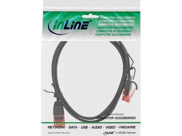 InLine 71212S, 2,5 m, Cat6, U/UTP (UTP), RJ-45, RJ-45, Svart