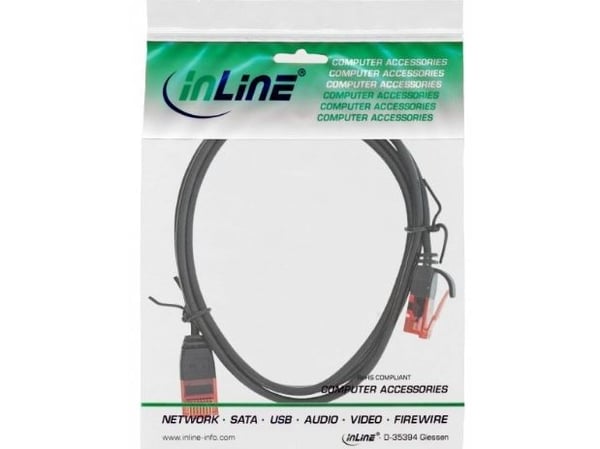 InLine 71233S, 0,3 m, Cat6, U/UTP (UTP), RJ-45, RJ-45, Svart