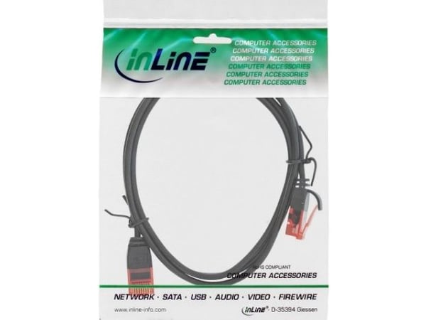 InLine 71250S, 0,5 m, Cat6, U/UTP (UTP), RJ-45, RJ-45, Svart
