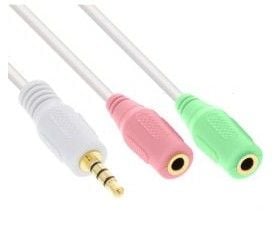 InLine 99301W, 3.5mm, Hankjønn, 2 x 3.5mm, Hunkjønn, 1 m, Hvit