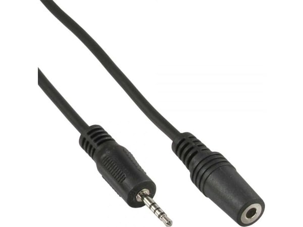 InLine 99308E, 2.5mm, Hankjønn, 3.5mm, Hunkjønn, 2 m, Sort